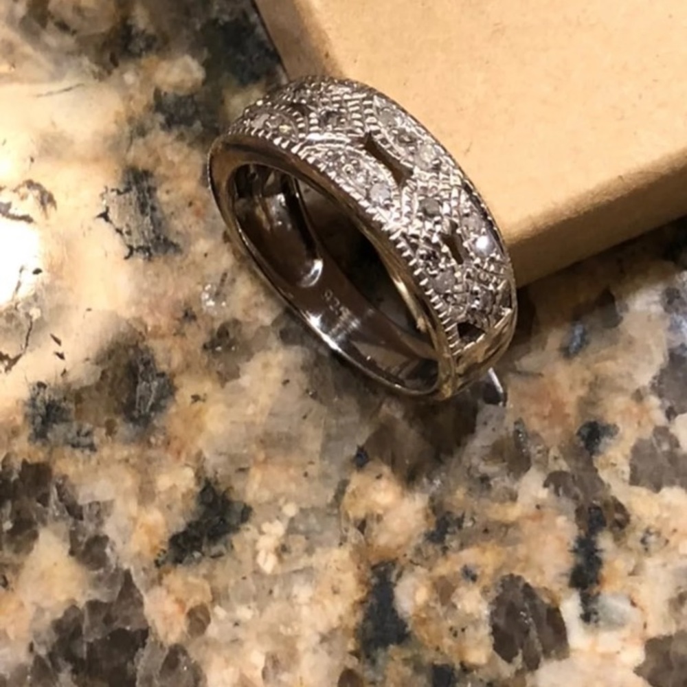 Sterling and diamond ring